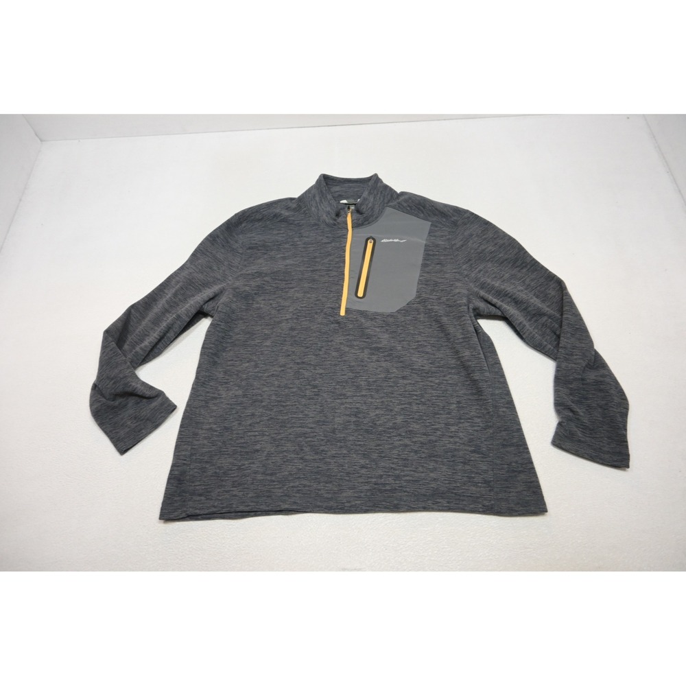 Eddie Bauer 1/4 Zip Fleece Sweater Pullover Mens XXL Gray Performance Camp Hike - Picture 5 of 10